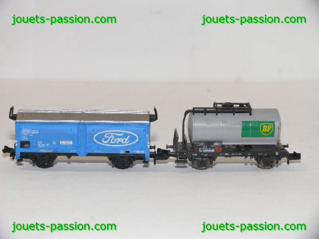 7897+7901 Echelle N Trix : citerne 13679 + fourgon Ford 13267
